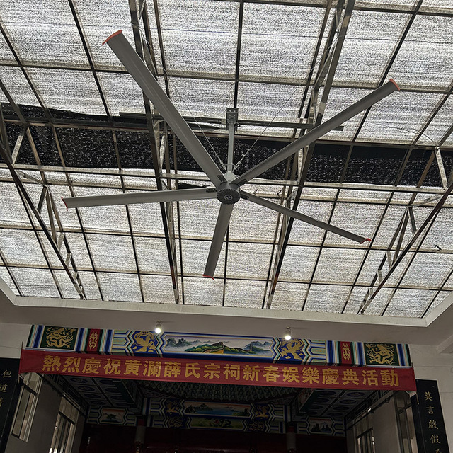 HVLS Fan 5m 16ft Industrial Style Warehouse Aluminum Alloy Blades Large Ceiling Fan Motor Touch Control for Factory Gym