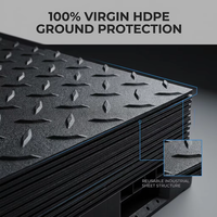 Tapis événementiels temporaires en HDPE durables, protection du sol et de l'herbe, tapis de piste HDPE 4x8, pour camions lourds