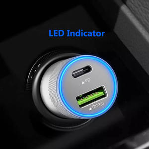 Caricabatterie <span class=keywords><strong>per</strong></span> <span class=keywords><strong>Auto</strong></span> di Alta Qualità 40W Ricarica Rapida Tipo C con Luce LED Certificato CE Rohs FCC <span class=keywords><strong>per</strong></span> Telefono Tablet Kit Adattatore <span class=keywords><strong>USB</strong></span> C <span class=keywords><strong>per</strong></span> <span class=keywords><strong>Auto</strong></span> - Product Image 2
