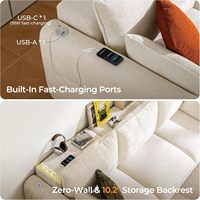 Canapé-lit électrique extensible 103 pouces, canapé-lit 2 en 1 avec port USB de charge rapide, 3 moteurs intelligents, dossier large