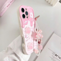 Coque de téléphone portable DIY pour femme, motif griffes de chat mignonnes, bord ondulé, en TPU, couleur crème, pour iPhone 16 15 17 Air 18 Pro Max