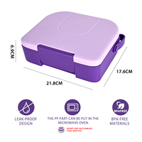 Boîte à lunch personnalisée de 1600 ml en PP de qualité alimentaire, pot à soupe en acier inoxydable, trois compartiments, pour la rentrée scolaire et le bureau