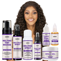 Colle à dentelle imperméable à forte tenue, marque privée, mousse capillaire à base de plantes, spray teinté, cire en bâton, gel pour tresses, kit d'installation de perruque pour la maison