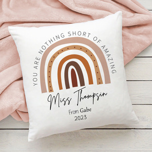 <strong>Personalised</strong> Nordic Plain Rainbow Pillow Case Custom Name <strong>Cushion</strong> <strong>Cover</strong> Thank You Helping Me Shine Teacher Appreciation Gifts - Product Image 5