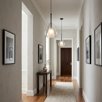 Lustres et lampes suspendues en verre d'Europe du Nord, lampe dorée à LED, lustre moderne