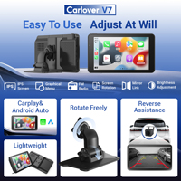 Caméra de tableau de bord portable OEM 1080p 10 pouces IPS à double objectif avec CarPlay et Android Auto intégrés, Wi-Fi, vision nocturne et caméra de recul