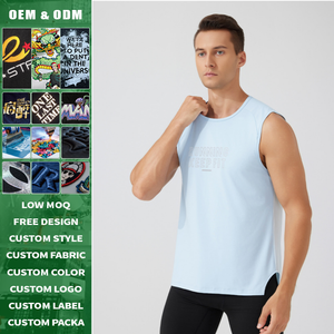 Camiseta sin mangas transpirable para hombre, verano 2026, con logo personalizado, ajuste relajado, chaleco que absorbe la humedad para maratón y entrenamiento físico - Product Image 2