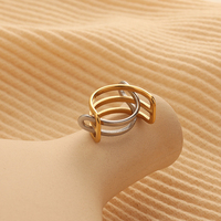Bague de déclaration anti-anxiété en acier inoxydable plaqué or 18 carats PVD, étanche, 11,7 mm, motif amusant, fabrication usine