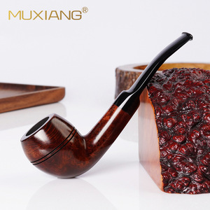 Muxiang Wooden Tobacco Pipe 9mm Filter Freestyle Bullhead Solid Wood Smoking Pipe - Product Image 3