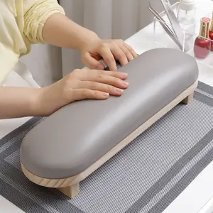 Salon Manicure bracciolo cuscino in legno massiccio supporto per unghie poggiaunghie in pelle bracciolo staffa in legno massiccio