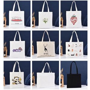 Custom Logo Printed Sublimation Blank Reusable Promotional Tote <b>Bags</b> with Zipper Closure Custom Color Polyester Cotton <b>Canvas</b> - Product Image 6