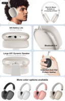 Casque sans fil supra-auriculaire à réduction de bruit, haut-parleurs 40 mm, autonomie de 48 heures, batterie 400 mAh, portée de 10 m