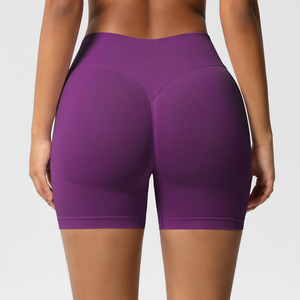 Shorts de sport côtelés sans couture pour femmes, 3 pouces, dos en V, effet push-up, sans démarcation, séchage rapide, pour usage quotidien, décontracté, sport ou cyclisme, OEM ODM - Product Image 5