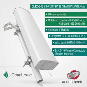 Dual Band 4G <span class=keywords><strong>LTE</strong></span> สถานีฐานเสาอากาศ8พอร์ต700/900/1800/2100/2600MHz แผงรับสัญญาณสูง CLTX-343เสาอากาศ - Product Image 1