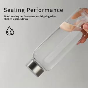 Bouteille d'eau en verre borosilicate transparent de haute qualité, logo personnalisé, bouteilles d'eau portables en gros - Product Image 5