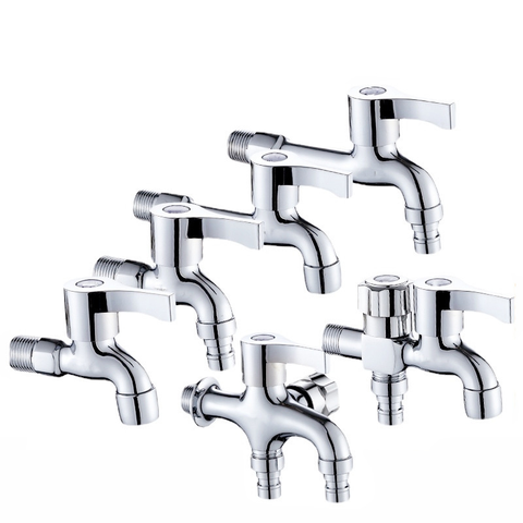 Brass Faucet Alloy Zinc Water Tap Bathroom Washing Machine Garden Bibcock