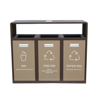 Poubelle extérieure en acier pour déchets séparés, bac à ordures métallique pour parc, rue, espace public, commerce, recyclage
