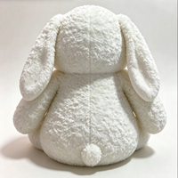 Peluche Lapin grincheux aux longues oreilles, très populaire, avec yeux rouges en colère, coussin animal doux en coton PP pour anniversaire