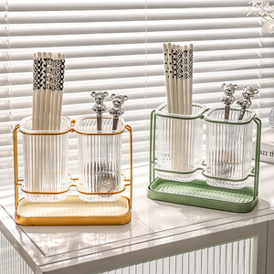 <b>Kitchen</b> Cutlery Holder Drainer Chopsticks Rack Household Storage Desktop Organizer With Bear Design - Product Image 1