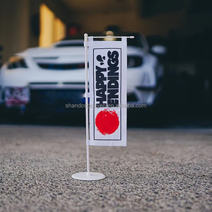 2024 all'ingrosso Mini bandiera Nobori promozione pubblicità sublimazione doppia faccia auto appeso Mini commercio con Base Stand - Product Image 3
