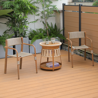 Table basse de jardin moderne en métal Meiqi avec cadre en métal résistant aux intempéries pour balcon et terrasse