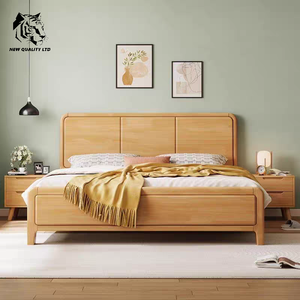 Venta directa de fábrica, precio económico, logotipo personalizado, gran stock listo para enviar, cama king size de 1.8m, muebles de dormitorio de nueva moda, cama doble de madera. - Product Image 1