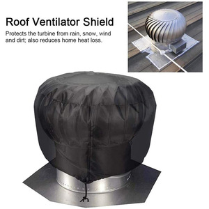 Cubierta para ventilador de techo Zuoya, 51x51cm, tela Oxford 420D, protección contra el polvo, fijación con tornillos, negro y blanco roto - Product Image 3