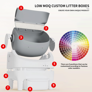 <span class=keywords><strong>Bac</strong></span> à litière intelligent autonettoyant contrôlé par application, extra large 72L, PP+ABS+POM, éliminateur d'odeurs carré, <span class=keywords><strong>bac</strong></span> à litière automatique - Product Image 4