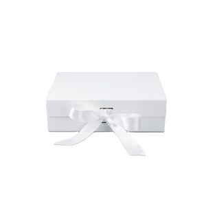High Quality Luxury Box Caja De Regalos Packaging Magnetic Folding Paper Wedding Dress Gift Box with Ribbon