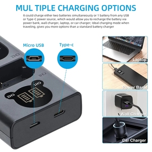 Chargeur Double Batterie LED LP-E6 LP-E6N LP-E6NH pour Appareil Photo Canon EOS R 90D 80D 70D 60D EOS 5D Mark II III IV EOS 6D <span class=keywords><strong>7D</strong></span> Mark II - Product Image 5