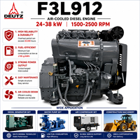 Moteur diesel Deutz F3L912 refroidi par air, 3 cylindres, 4 temps, 24-38 kW pour générateur, pompe à eau, construction