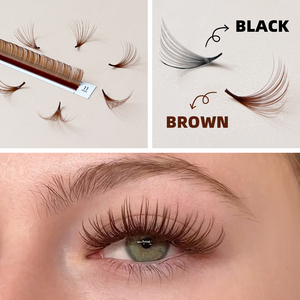 ESSI LASH Extensions de cils individuelles faites à la main en fibre PBT blonde chocolat brun foncé <span class=keywords><strong>couleurs</strong></span> coréennes - Product Image 6