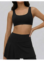 Soutien-gorge de sport à col en U avec bretelles croisées, dos ouvert, rembourrage amovible, élastique discret, maintien moyen, en Spandex/Nylon, idéal pour le yoga