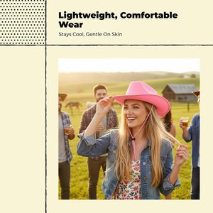 SOLPOP Club Bar Dames Kind Volwassen <span class=keywords><strong>Cowboy</strong></span> Vilt Western Verkleedkostuum Feestartikelen Cowgirl Hoed met lint - Product Image 4