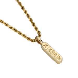 Kalung Rantai <span class=keywords><strong>Xanax</strong></span> Berlapis Emas Perak 18K, Kalung Rantai Tali Hip Hop Punk 24 "Inci Modis - Product Image 5