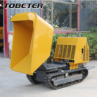 Mini-dumper chenillé 1200 kg 13,5 CV à rotation 180 degrés, benne hydraulique à essence pour entrepôt