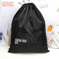 Bolsa de satén de lujo personalizada, ecológica, con cordón y botón metálico, para embalaje de pelucas, sombreros, regalos y almacenamiento.