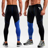 Pantalons de compression pour hommes, leggings de sport athlétiques, pantalons de survêtement à blocs de couleur, collants, sous-vêtements de base pour la course à pied