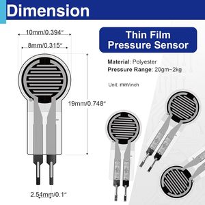 Capteur de pression à film mince USDRWAM, plage 20g-2kg, piézorésistif, montage en surface pour Arduino, usage industriel DIY - Product Image 2