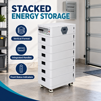 Système de stockage d'énergie empilable vertical avec poignées intégrées pour applications résidentielles