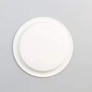100 упаковок круглых пластиковых тарелок для ресторана, одноразовые безопасные биоразлагаемые сервировочные подносы для микроволновой печи из тюремного материала