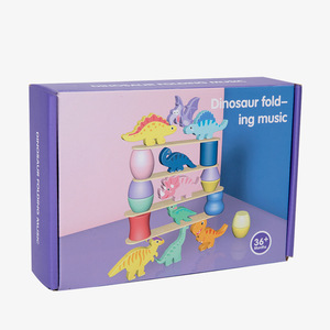 Tour d'empilage éducative amusante de dinosaure de jeu de table interactif pour des blocs d'amusement d'équilibre d'enfants et jouets d'empilage - Product Image 6