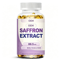 Extrait de Safran 88,5 mg – Complément Alimentaire pour l'Humeur, la Concentration et la Vision – 120 Gélules Molles
