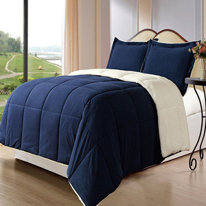 European Alpaca Sherpa 3pc Winter Comforter White Lamb <strong>Wool</strong> Filling <strong>Quilt</strong> with Sherpa Blankets Elegant <strong>Quilt</strong> Collection - Product Image 5