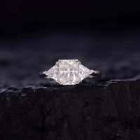 Ruizuan 925 argent Moissanite bijoux anneaux pour femmes à la mode pierres précieuses anneaux de mariage avec des pierres taillées princesse certifié