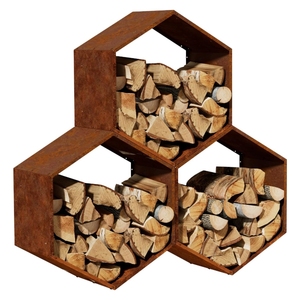 Étagère hexagonale en métal <span class=keywords><strong>de</strong></span> 30 pouces couleur fer rouille Design minimaliste étagère <span class=keywords><strong>de</strong></span> stockage <span class=keywords><strong>de</strong></span> <span class=keywords><strong>bois</strong></span> <span class=keywords><strong>de</strong></span> <span class=keywords><strong>chauffage</strong></span> personnalisable - Product Image 4