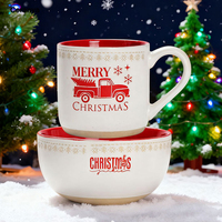 Impression personnalisée de bols en porcelaine de Noël-Ensemble de service durable et écologique pour l'utilisation au restaurant et les cadeaux de vacances