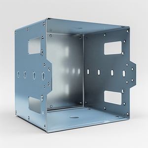 Boîtier métallique en aluminium fabriqué sur mesure, châssis CNC plié avec languettes de montage perforées, boîtier de projet - Product Image 1