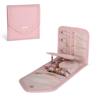 Sac de rangement pour bijoux de voyage multifonctionnel en gros, pochette à bijoux en cuir PU à trois volets avec fermeture magnétique, logo personnalisé OEM