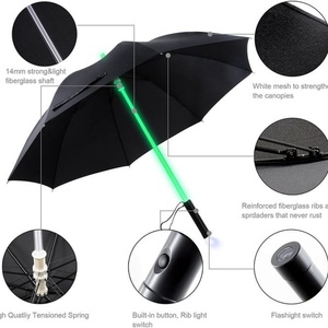 ร่มตรงกันแดดกันฝนแบบกันลมพร้อมไฟ LED หลากสีสันเปลี่ยนสีได้ รุ่น Shining Darkness Night ยี่ห้อ Sunny Kinte 190T - Product Image 1